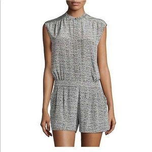 Vince Womens Gray Polka Static Print Romper